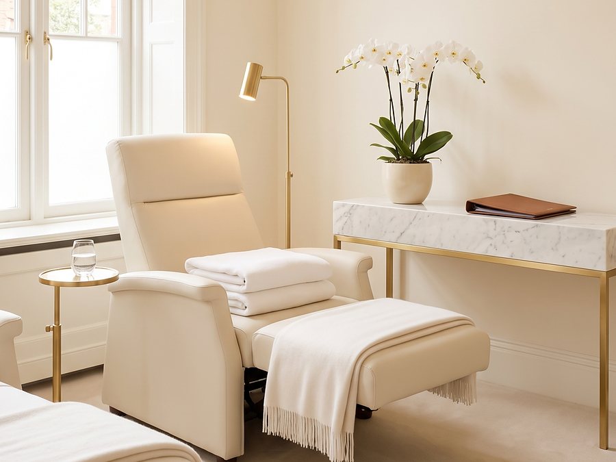 Sala privada de consulta y recuperación para pacientes de cirugía estética